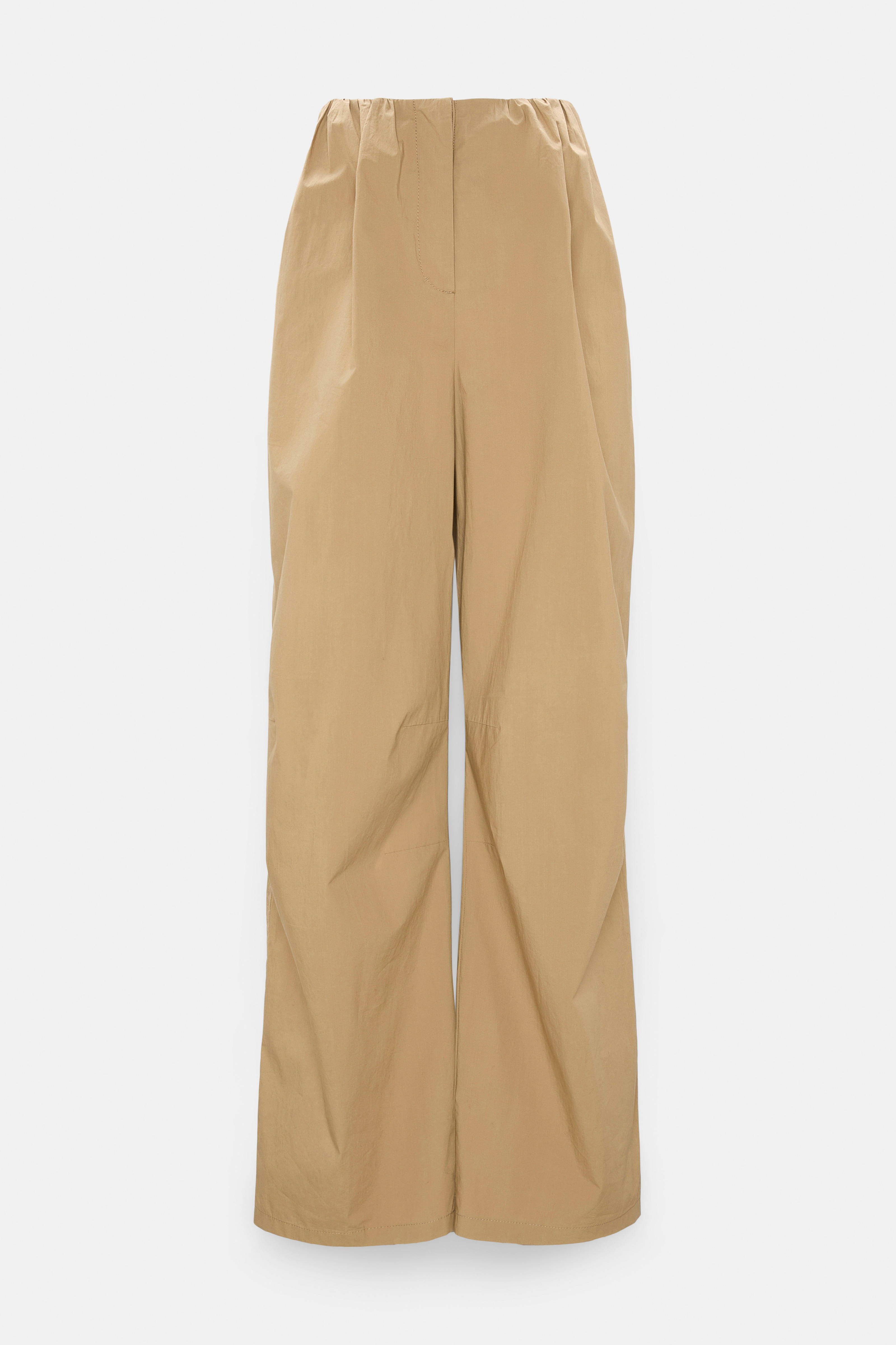 Dorothee Schumacher Pleated pants in garment washed cotton poplin desert